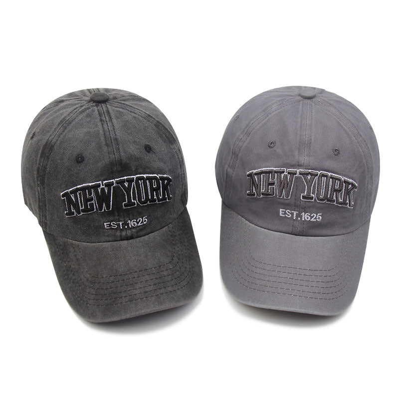 embroidered washed baseball cap