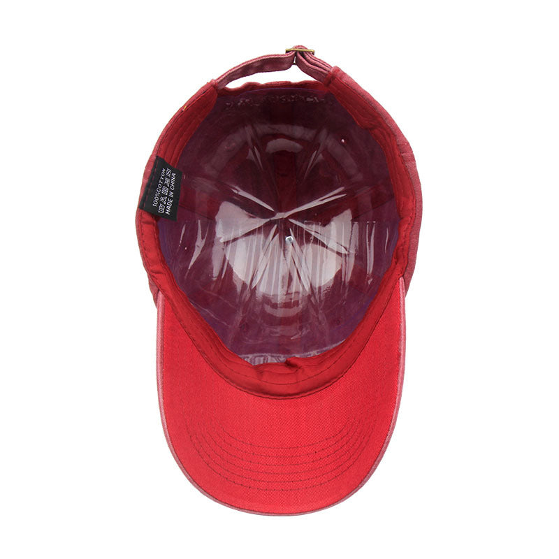 embroidered washed baseball cap