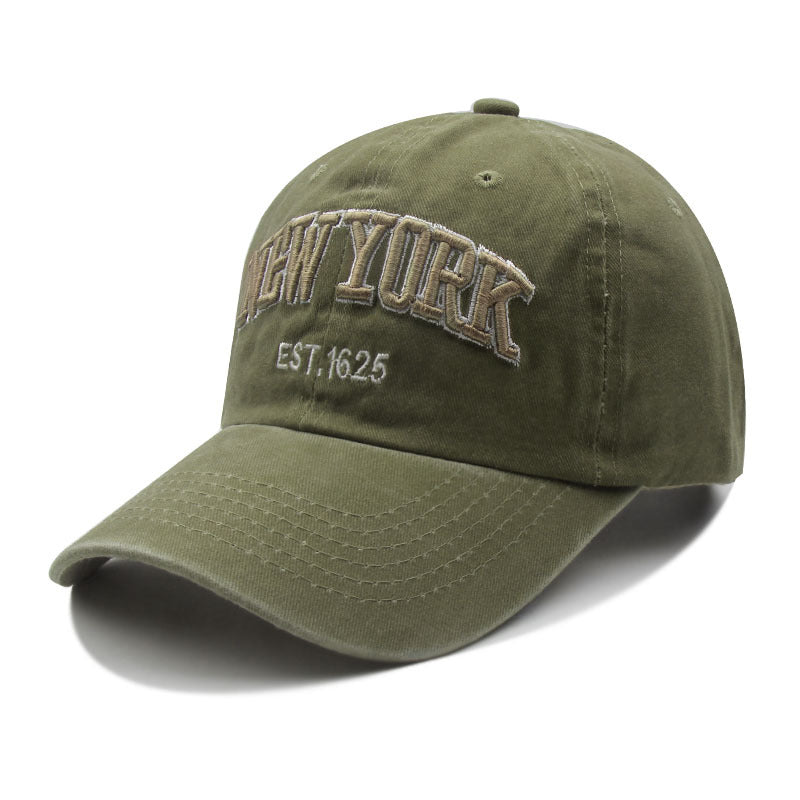 embroidered washed baseball cap
