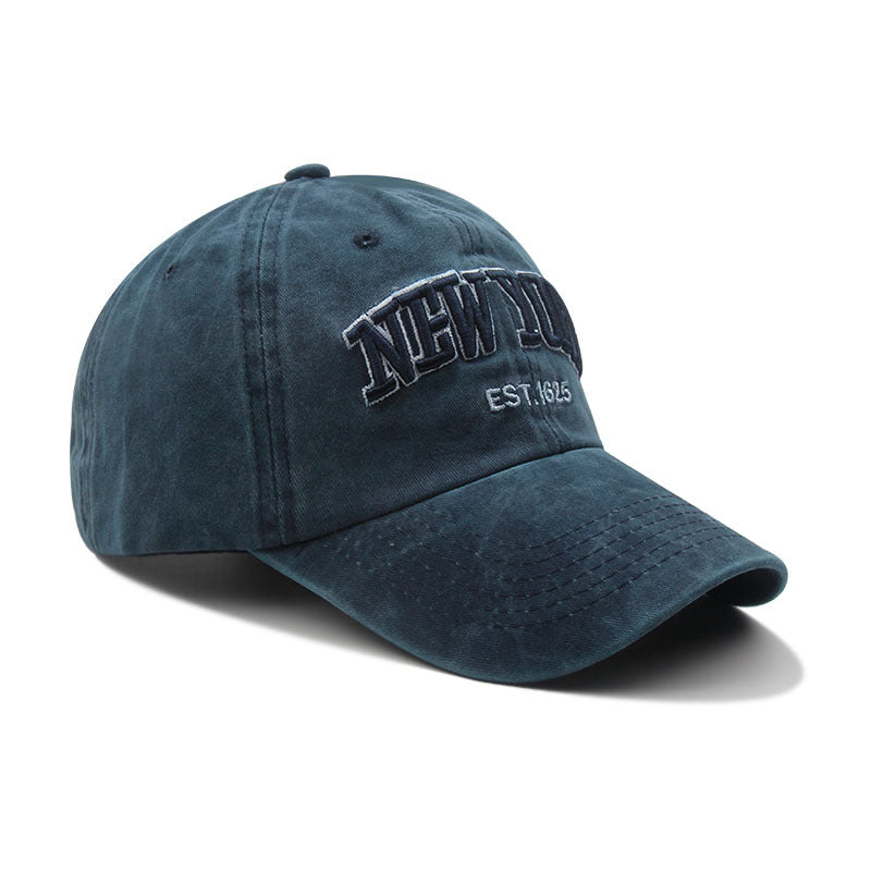 embroidered washed baseball cap