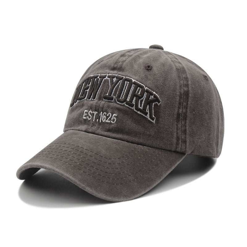 embroidered washed baseball cap
