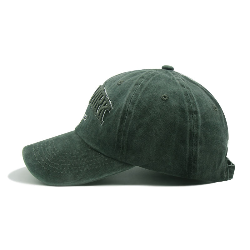 embroidered washed baseball cap