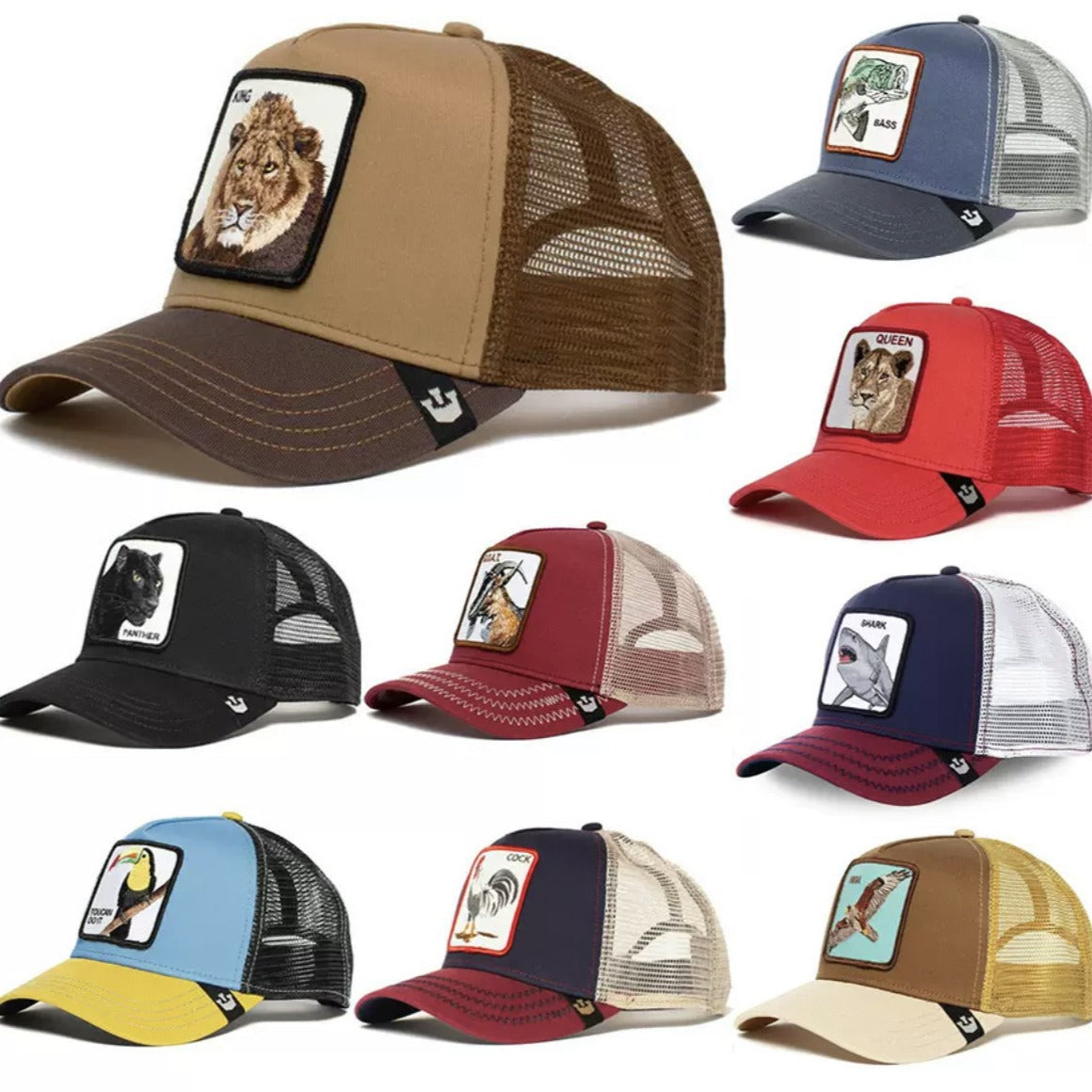 Animal Mesh Embroidery Baseball Cap Sunscreen