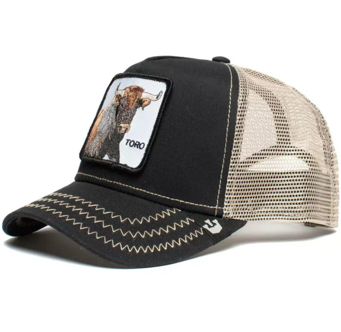 Animal Mesh Embroidery Baseball Cap Sunscreen
