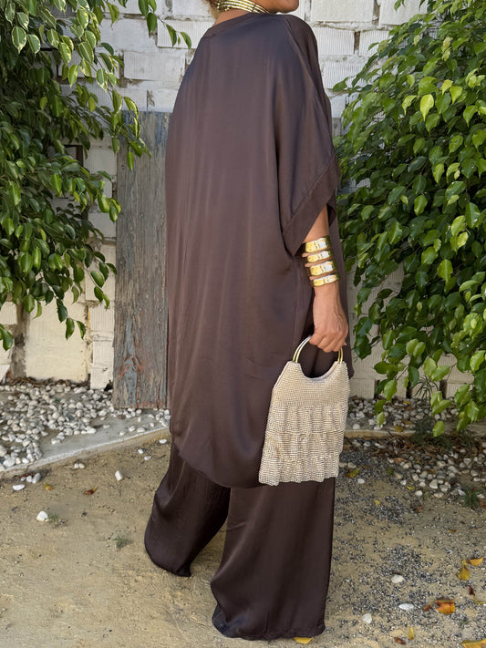 Loose Satin Two Pieces Set