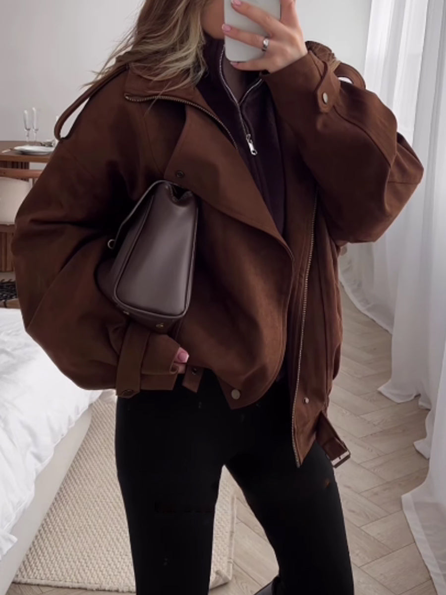 Maillard Vintage Fashion Casual Loose Jacket Coat