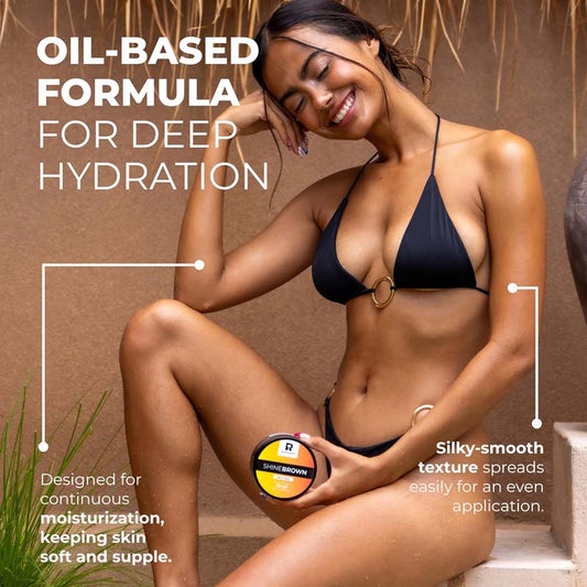 Shine Brown Tan Accelerator Cream Outdoor Sun or Indoor Tanning Oil or Tanning Bed Lotion