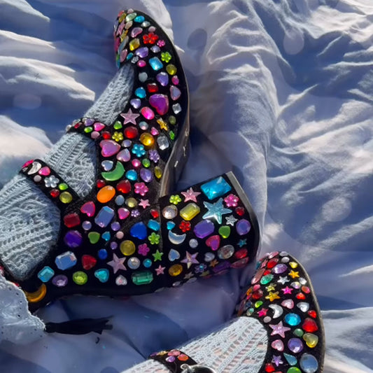 Thick-Heeled Mary Jane Shoes