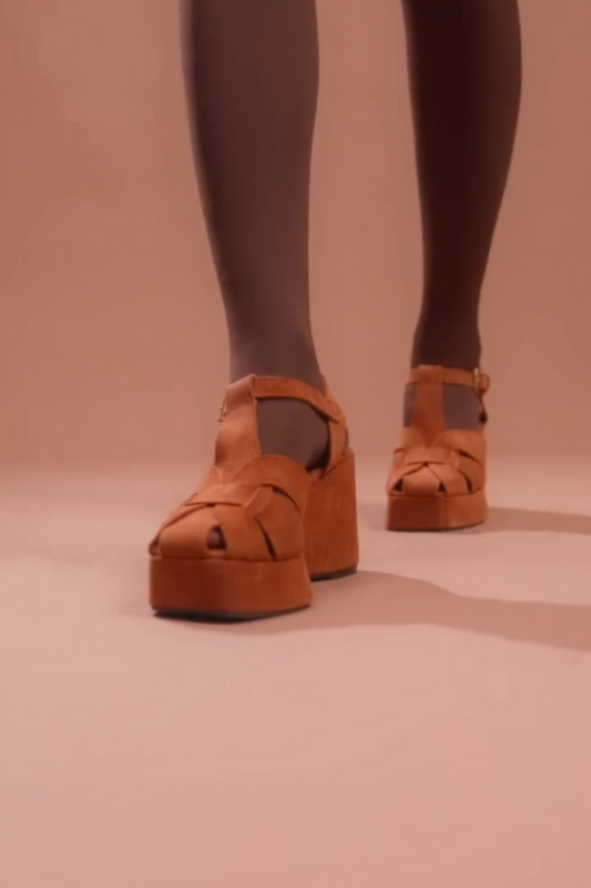 Chunky Tan Platform Sandals