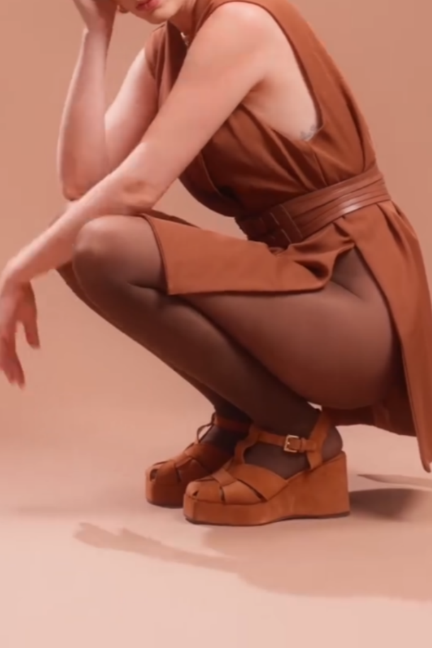 Chunky Tan Platform Sandals