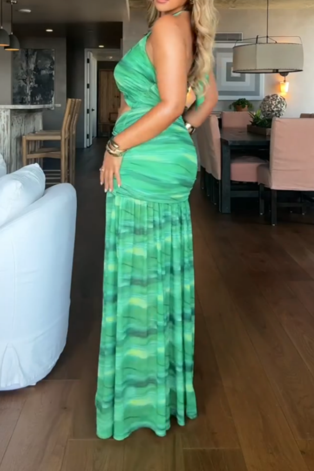 Green Striped Two-Piece Set