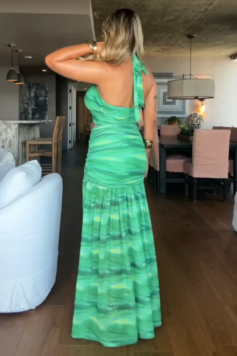 Green Striped Two-Piece Set