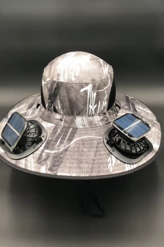 Mounted Solar-powered Fans Camouflage Wide-brim Hat