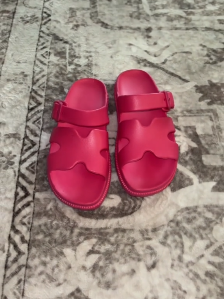 Bright Pink Open-Toe Sandals