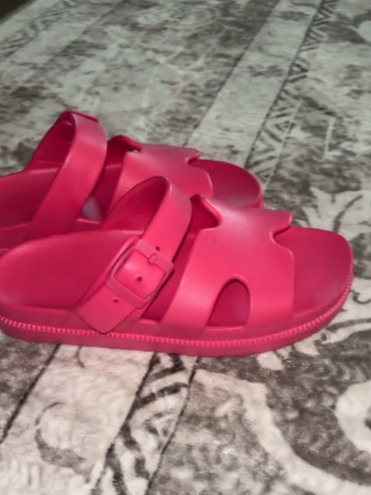 Bright Pink Open-Toe Sandals