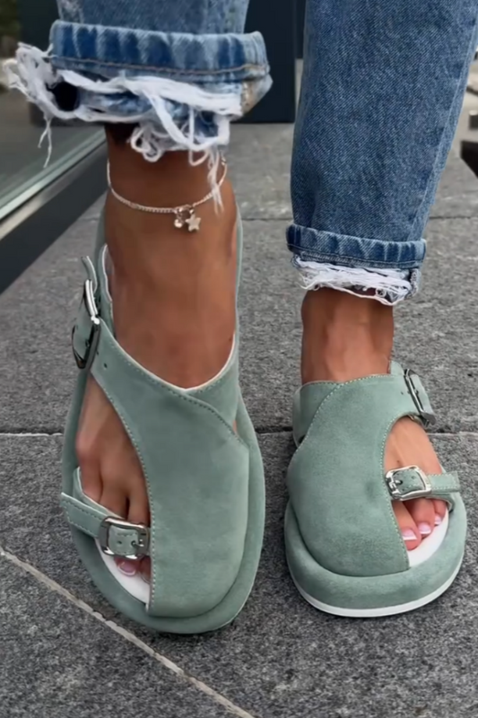 Light Green Slip-On Sandals