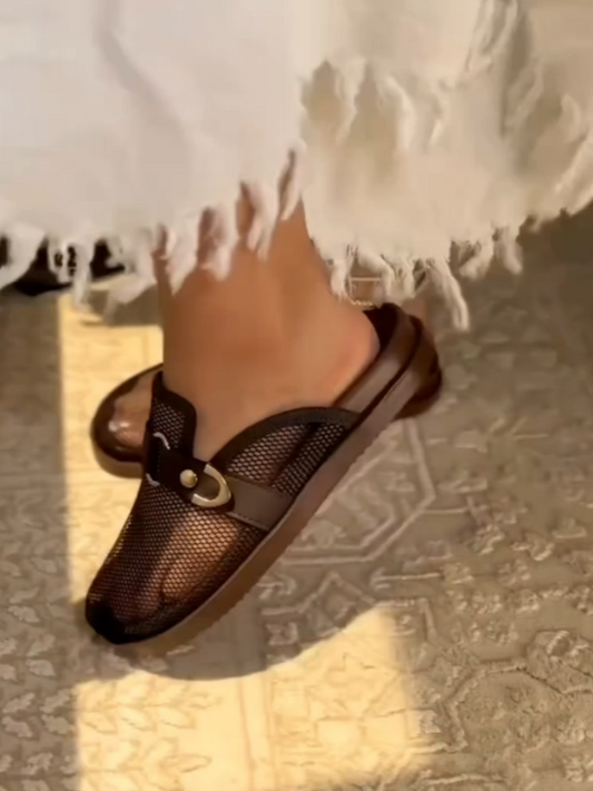 Brown Mesh Sandals