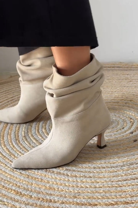 Light Beige Slouchy Boots