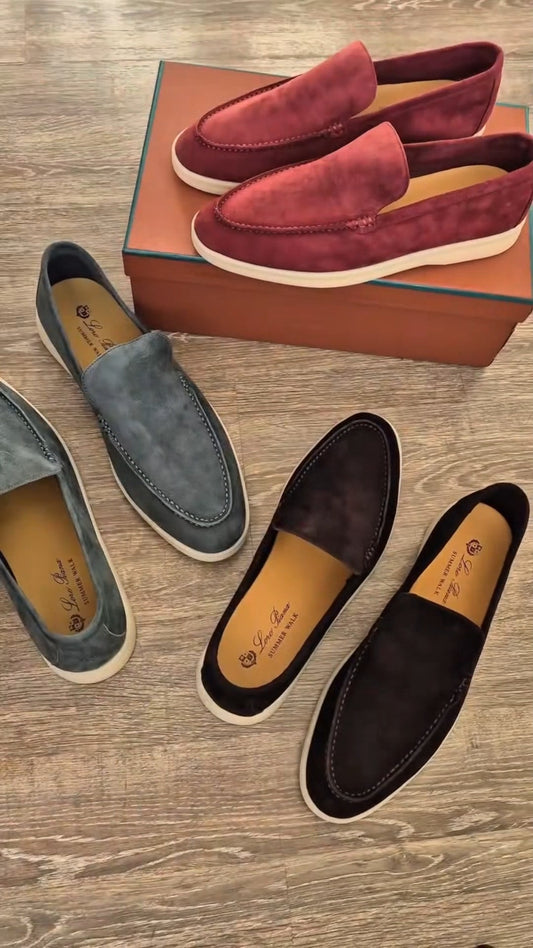 Multi-Color Suede Slip-On Loafers