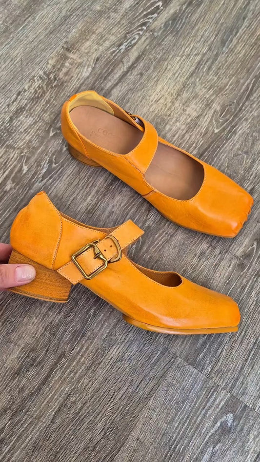 Leather Mary Jane Heeled Loafers