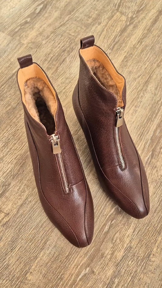 Brown Leather Ankle Boots