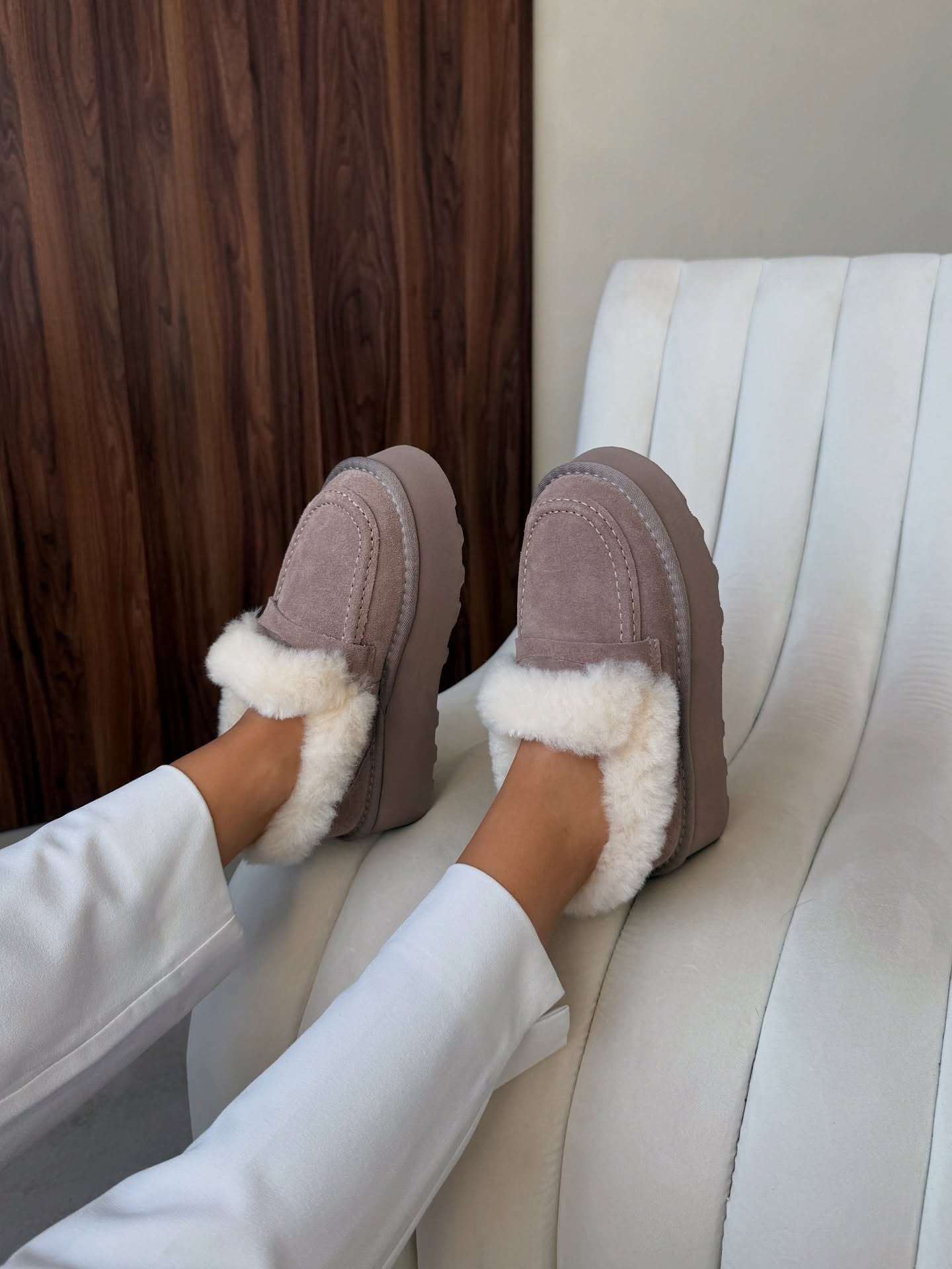 Shearling-Trim Hilfiger-Inspired Slip-On Boots