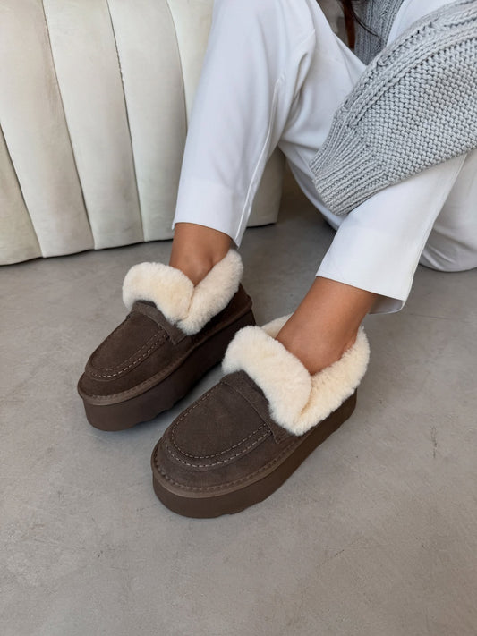 Shearling-Trim Hilfiger-Inspired Slip-On Boots