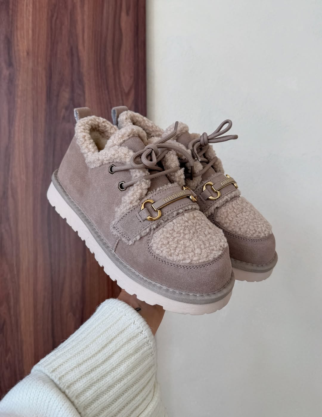 Shearling-Lined Moccasin Boots