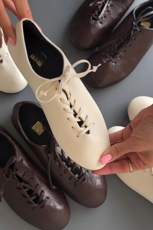 Leather Lace-Up Oxfords Set