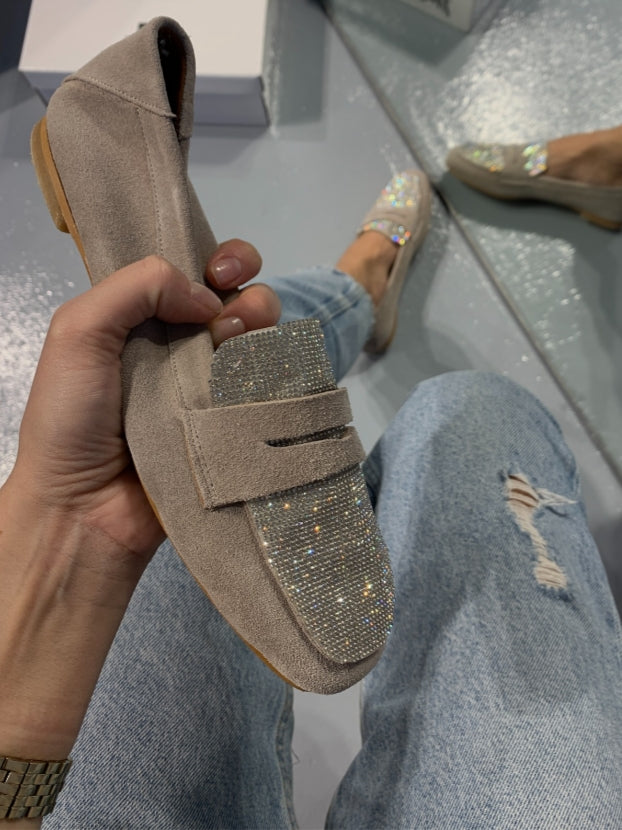 Sparkling Slip-Ons With Glitter Embellishments