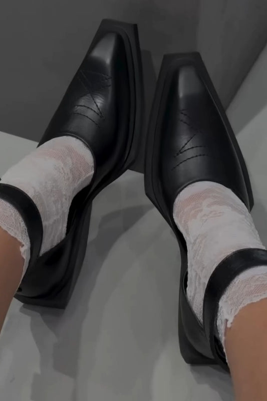 Black Leather Ankle Boots