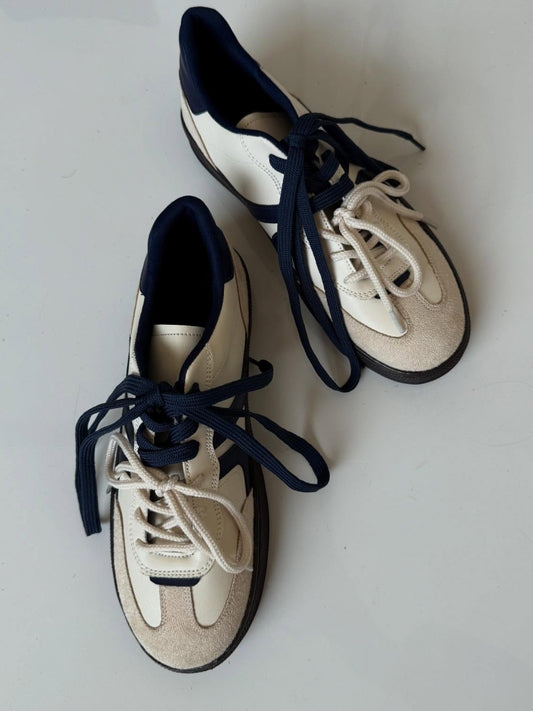 Cream Sneakers With Chunky Sole