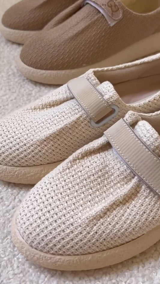 Neutral Knit Slip-On Shoes