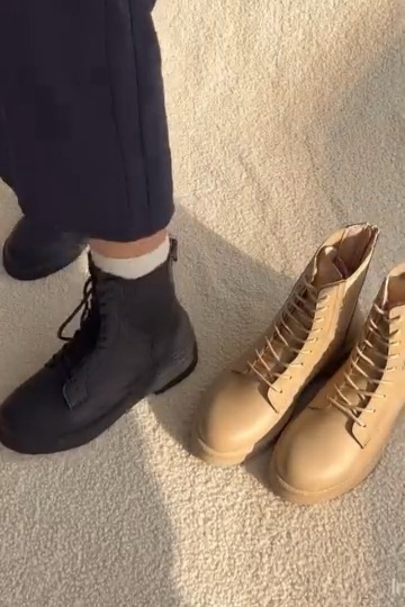 Lace-Up Combat Boots
