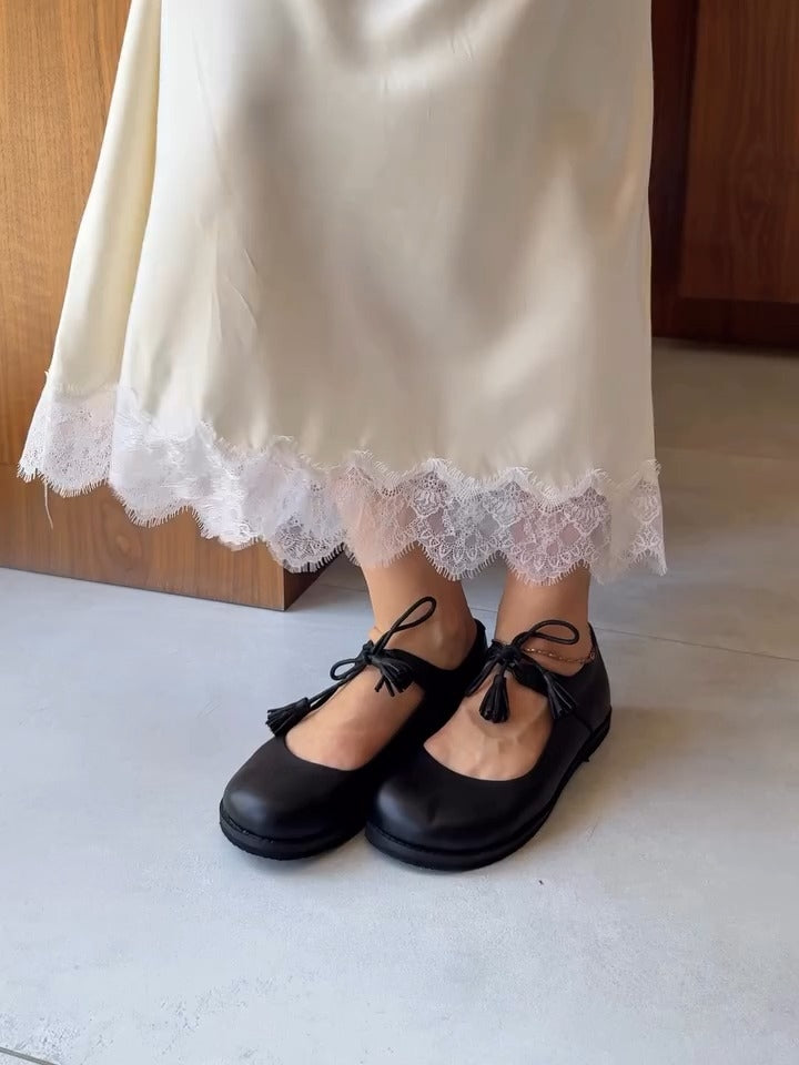 Black Mary Jane Style Flats