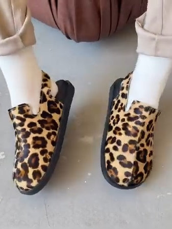 Leopard Print Slip-On Loafers