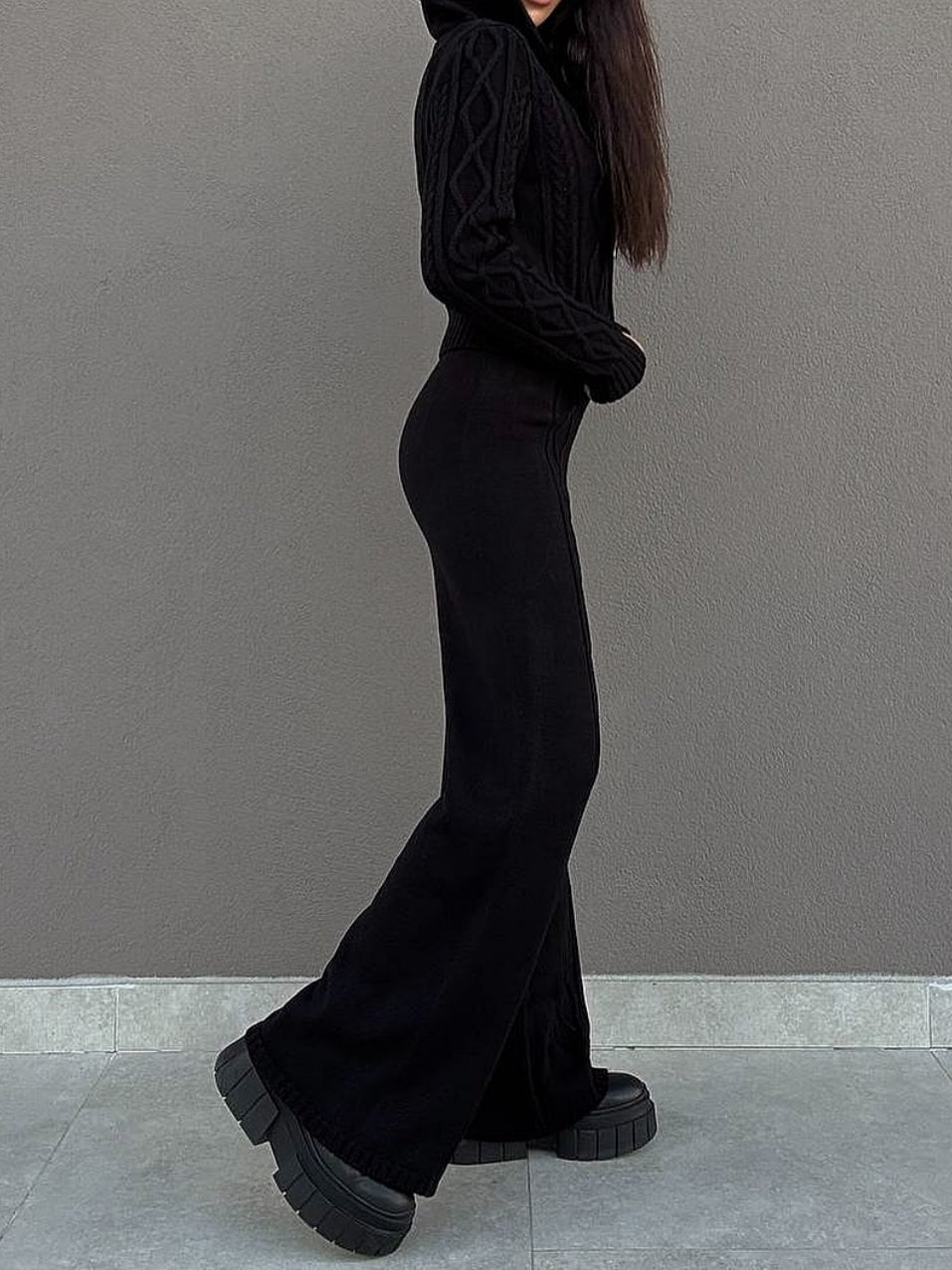 Knit Cable Two Pieces Set