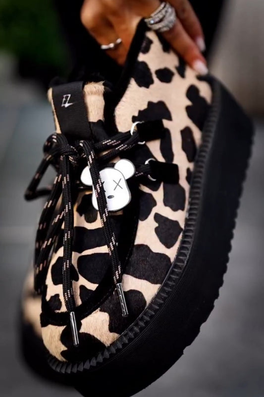 Leopard Print Platform Sneakers