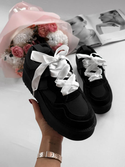 Platform Sneakers With Ribbon Laces