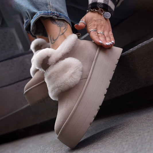 Thick-soled Velcro Fur Snow Boots