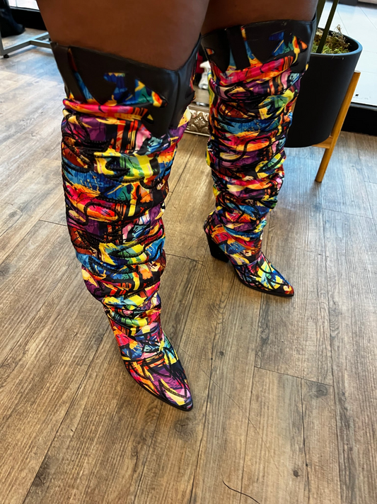 Colorful Over-the-Knee Boots