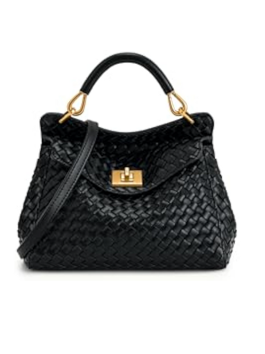 Metal Buckle Woven Bag