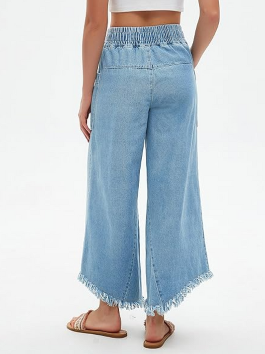 Elastic Waistbands Comfy Jeans