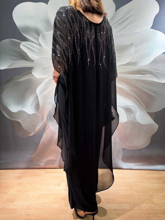 Chiffon Shinny V Neck Top & Jumpsuit