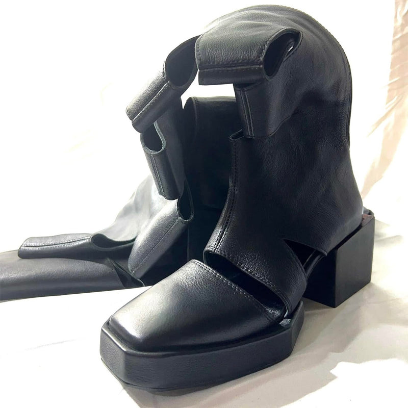 Thick Heel Cutout Over-the-Knee Boots