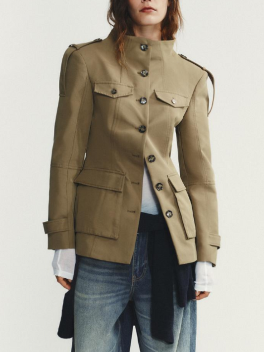 Slim Fit Button Jacket