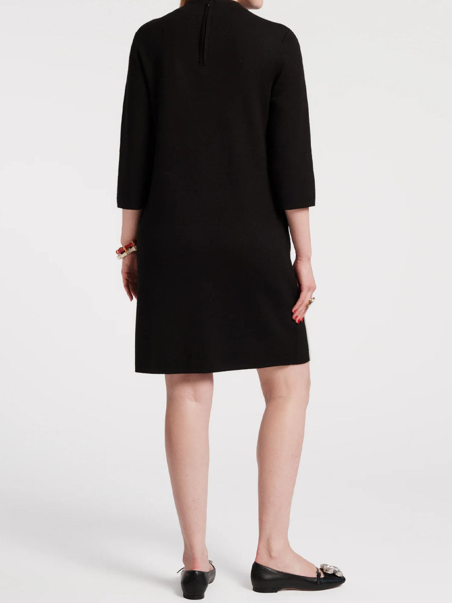 Three-fourths Length Sleeves Embroidered Appliques Dress