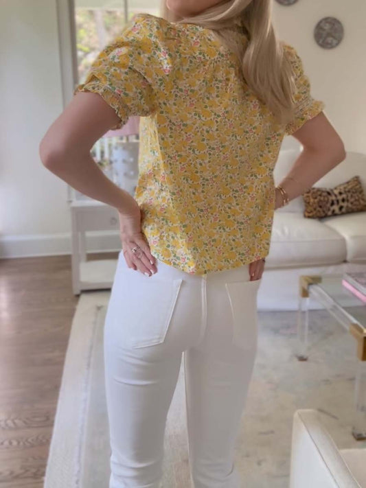 Floral Print Ruffled Top