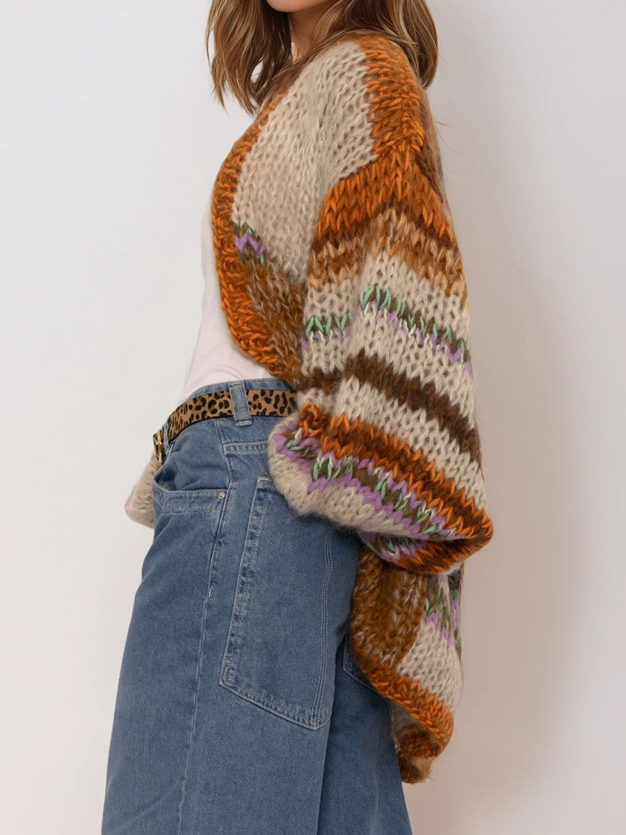 Loose Balloon Sleeves Sweater Cardigan