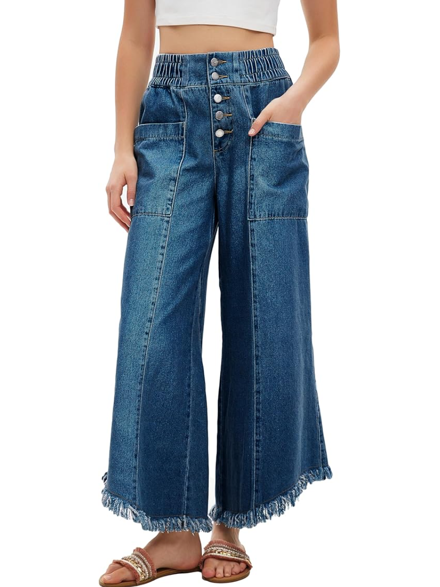 Elastic Waistbands Comfy Jeans